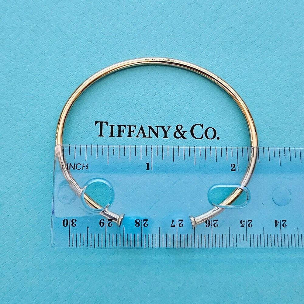 🧧SOLD🎋 Tiffany & Co. HardWear Ball Amazonite 18k Yellow Gold Cuff MEDIUM Bangle - Picture 4 of 6